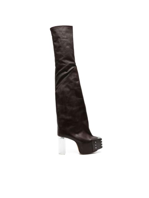 Rick Owens 130mm thigh-high platform boots