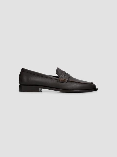Manolo Blahnik Men's Perry Leather Penny Loafers - Dark Brown
