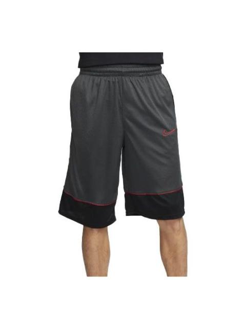 Nike Men's Nike Dri-FIT Contrast Color Stitching Elastic Waistband Sports Black Gray Shorts BV9453-070