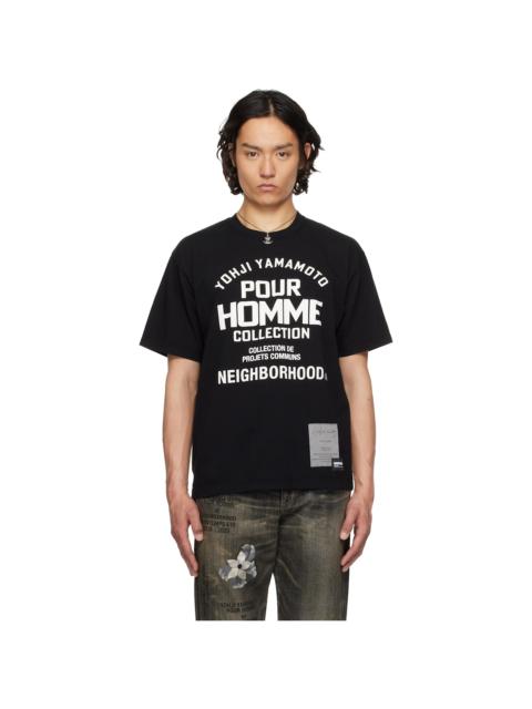Yohji Yamamoto Black NEIGHBORHOOD Edition Short Sleeve T-shirt