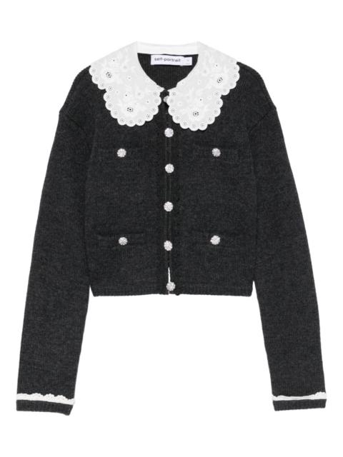 lace-collar button cardigan