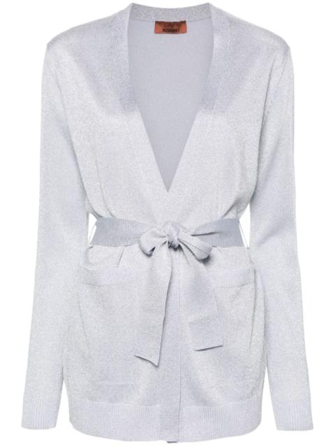 Missoni metallic-threading belted cardigan