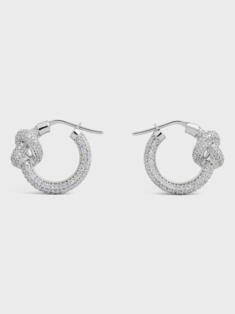 Knot Sparkle Hoops in Strass and Brass with Rhodium Finish