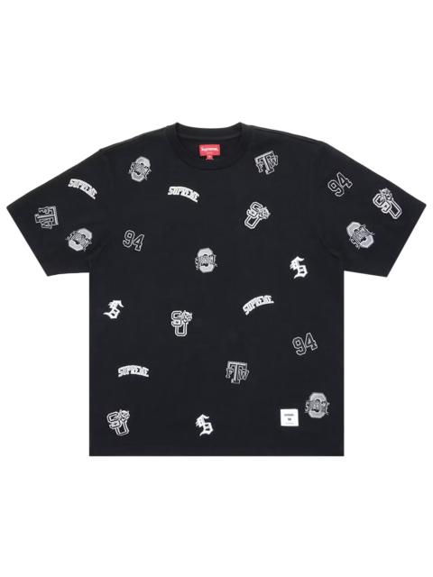 Supreme Supreme Overprint Knowledge S/S Top 'Navy Yellow