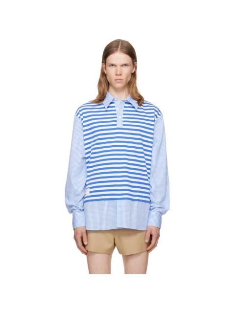 CHARLES JEFFREY LOVERBOY Blue Merge Shirt