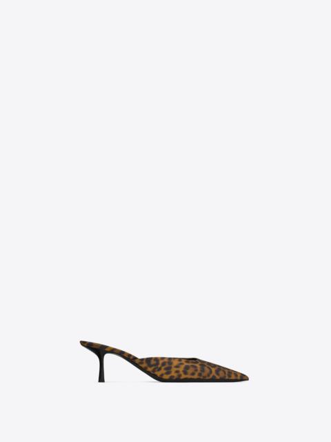 SAINT LAURENT barbara mules in leopard grosgrain