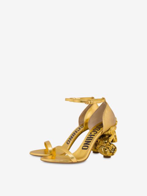 Moschino FLOURISH HEEL LAMINATED SANDALS