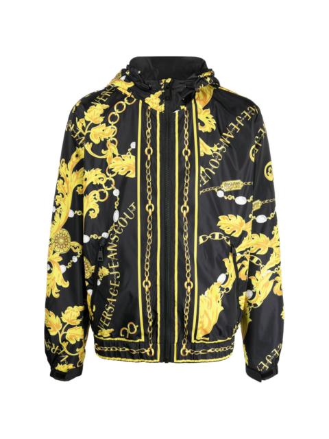 VERSACE JEANS COUTURE baroque-print hooded jacket
