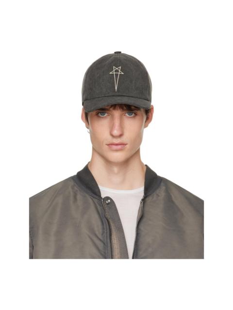 Rick Owens DRKSHDW Gray Tower Pentagram Embroidery Baseball Cap