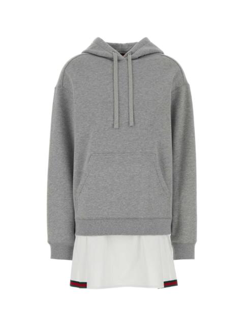 GUCCI Grey Cotton Sweatshirt Dress