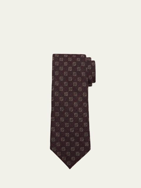 Men's Wool-Silk Geometric Jacquard Tie