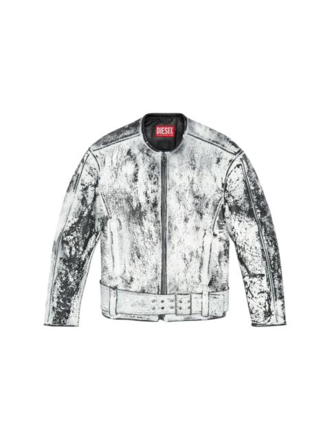 L-Margy distressed leather jacket