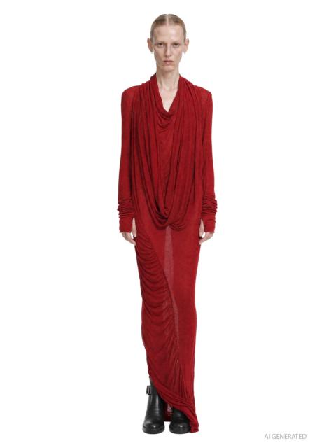Marc Le Bihan Sheer Viscose Wool Scarf Dress