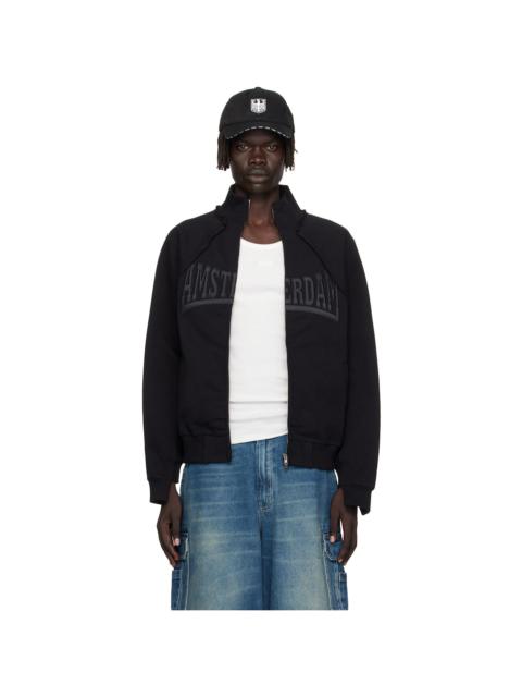 VETEMENTS Black 'Amsterdam' Patched Zip Sweatshirt