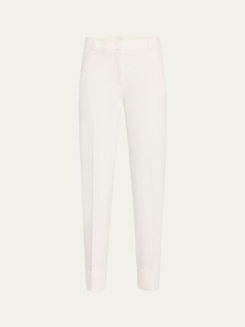 AKRIS Maxima Cotton Denim Stretch Cropped Pants