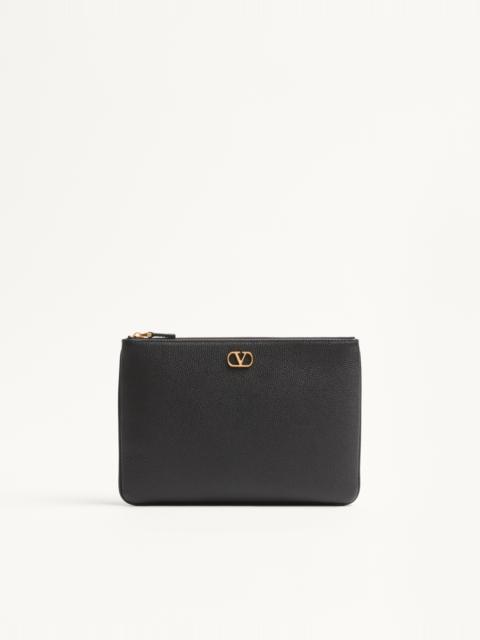Valentino VLOGO SIGNATURE GRAINY CALFSKIN CLUTCH BAG