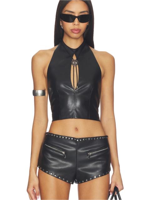 LAMARQUE x REVOLVE Stella Faux Leather Keyhole Halter Top