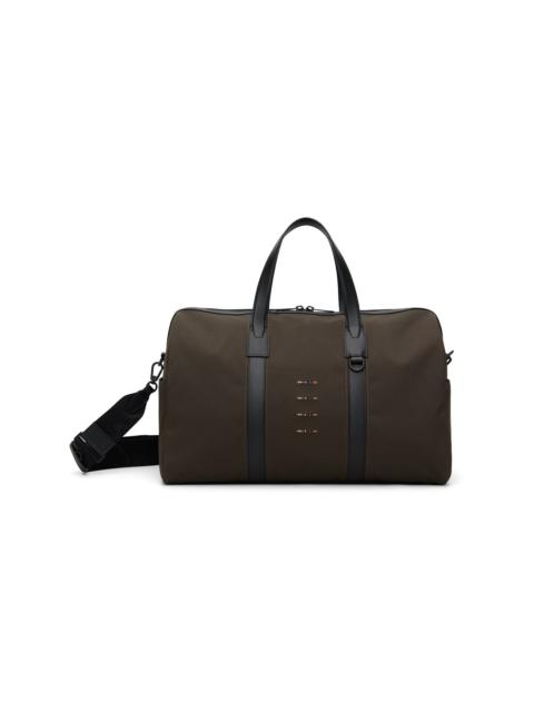 Paul Smith Khaki Cordura Laser 'Signature Stripe' Duffle Bag