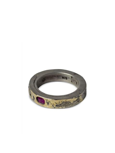 Parts of Four 18kt gold-plated Sistema ruby sterling-silver ring