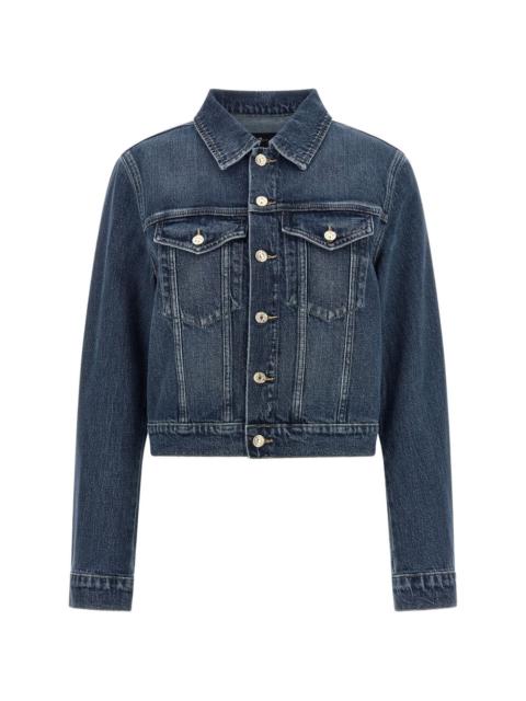 7 For All Mankind Darted Shrunken denim jacket