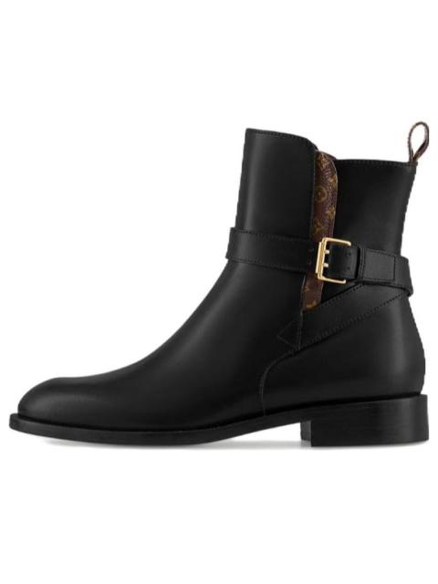 Louis Vuitton (WMNS) LOUIS 버튼 Westside 발목 부츠 '블랙 브라운 모노그램' 1ABUAU