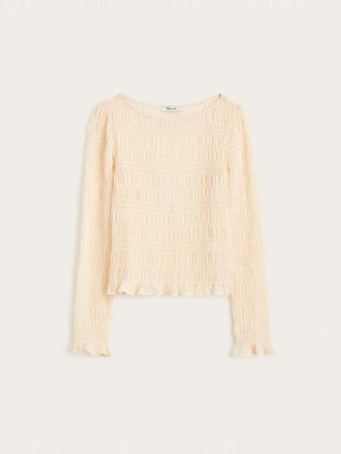 Madewell Smocked Boatneck Top