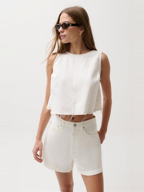 PISTOLA RUE CROPPED SWING SHIRT - OFF WHITE