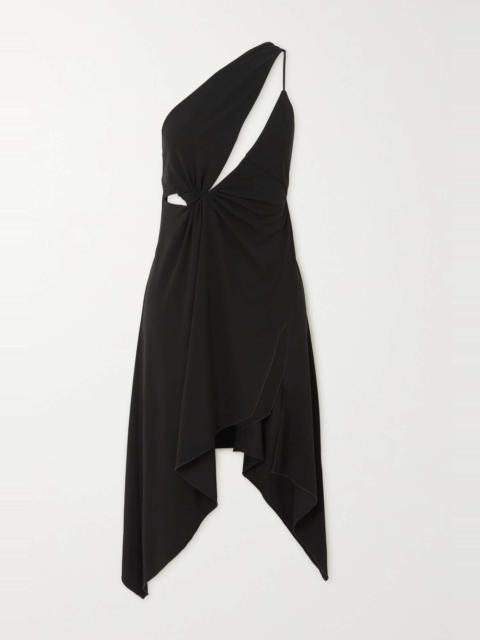 COPERNI Asymmetric cutout satin-jersey dress