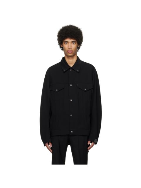 ジャケット・アウター N.HOOLYWOOD FAKE LEATHER JACKET N.Hoolywood Black Half Coat Faux-Leather Jacket | REVERSIBLE