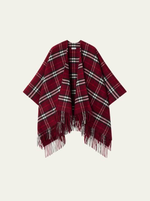 Burberry Charlotte Check Wool Cashmere Cape