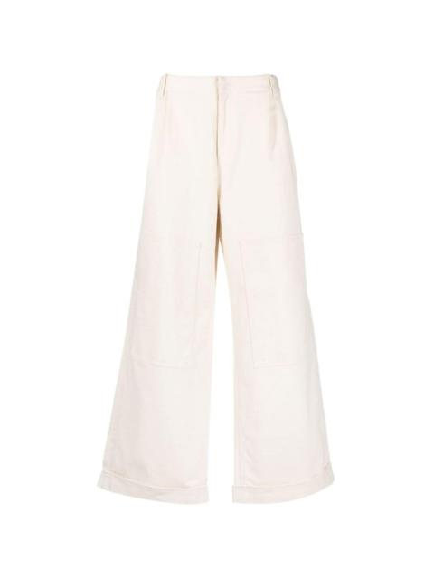 low-rise wide-leg trousers