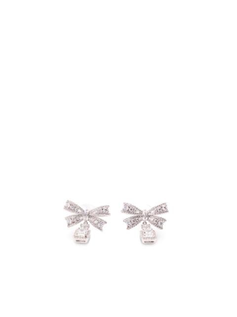 self-portrait Bow Crystal Drop Earrings
