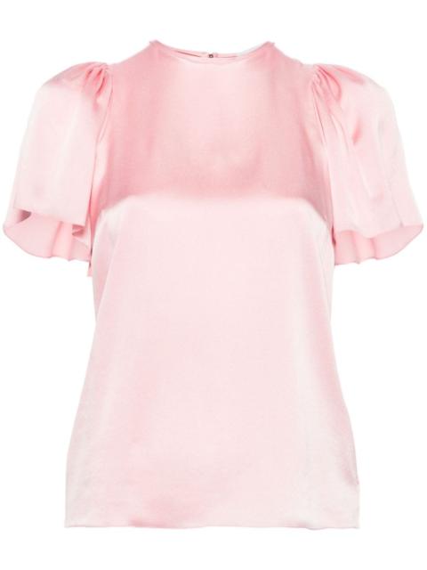 Lanvin flutter-sleeve silk blouse