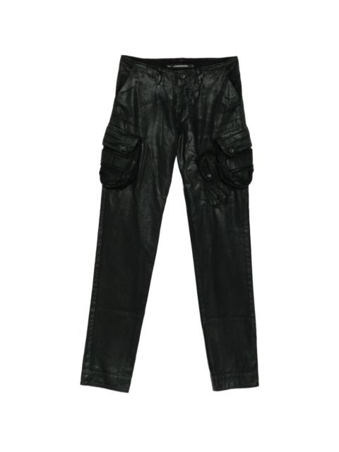 Julius coated straight-leg trousers