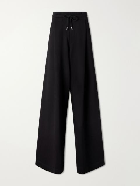 Dries Van Noten Cotton-jersey wide-leg track pants Black