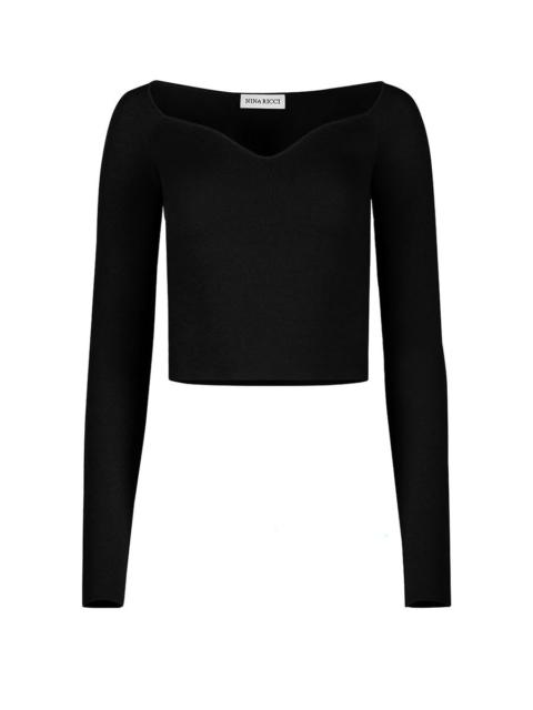 NINA RICCI Sweetheart neckline knit top