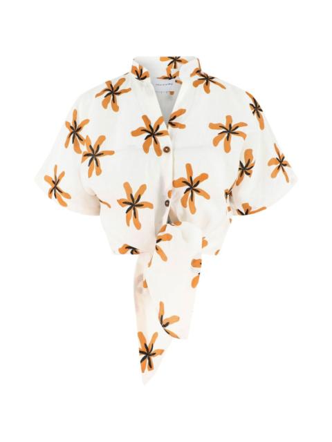 CALA de la CRUZ tie-detail floral-print top