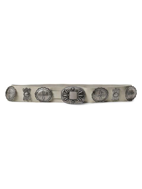 Ralph Lauren Women's Concho Suede Belt - Lux Cream