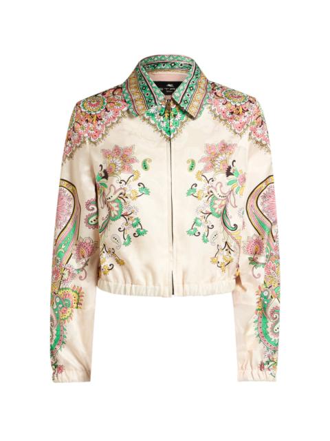 Etro Printed Silk-Blend Bomber Jacket multi