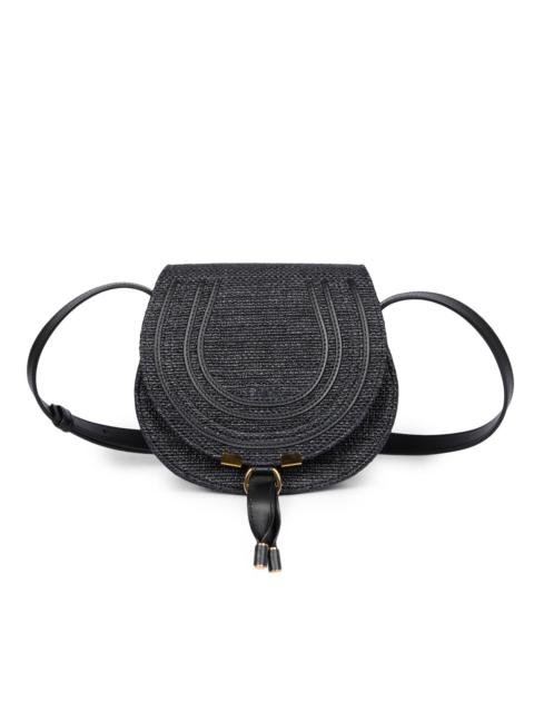 Chloé Women's Small Marcie Raffia & Leather Saddle Bag - Black
