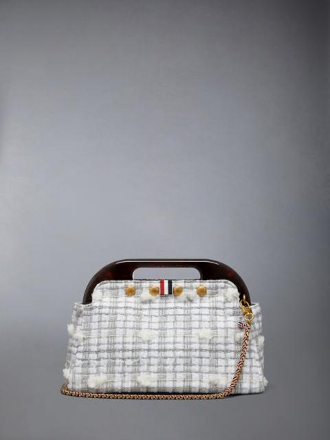 Thom Browne JR. TEVIOT BAG IN REPP STRIPE POUF TWEED