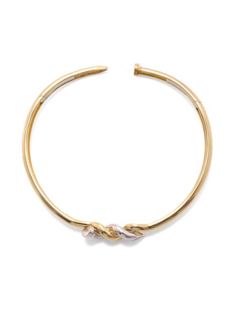 DAVID WEBB Two Tone Twisted Nail Collar Necklace