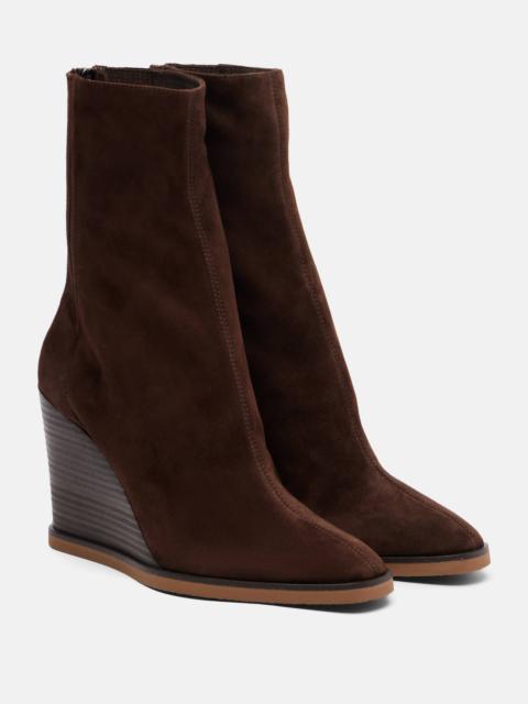 AQUAZZURA Saint Honoré 85 suede wedge ankle boots