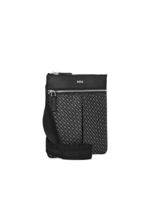 BOSS Zair logo-pattern messenger bag
