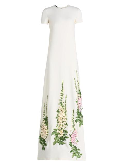 Oscar de la Renta Women's Foxglove-Embroidered Caftan - Ivory