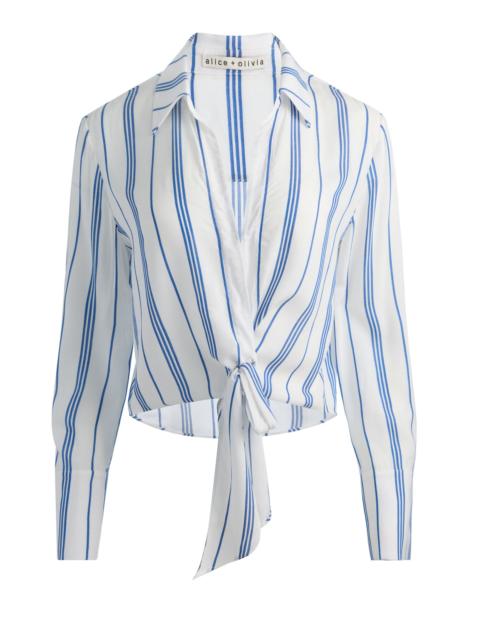 Alice + Olivia HANNON TIE FRONT BLOUSE
