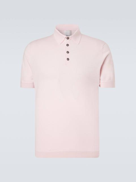 Allude Cotton, silk, and cashmere polo shirt