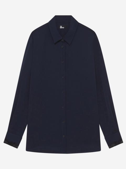 The Kooples NAVY SILK SHIRT