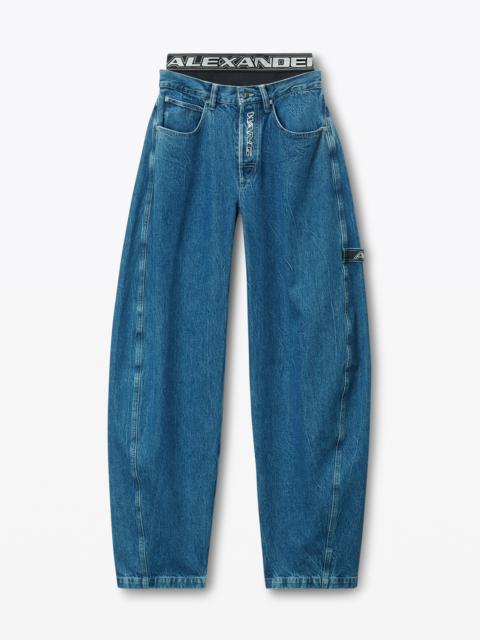 Alexander Wang Pre-Styled Rounded Jeans with Underwear Waistband