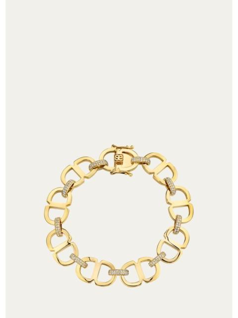 SYDNEY EVAN 14K Gold & 1.294 TCW Diamond Eternal Love Large Link Bracelet